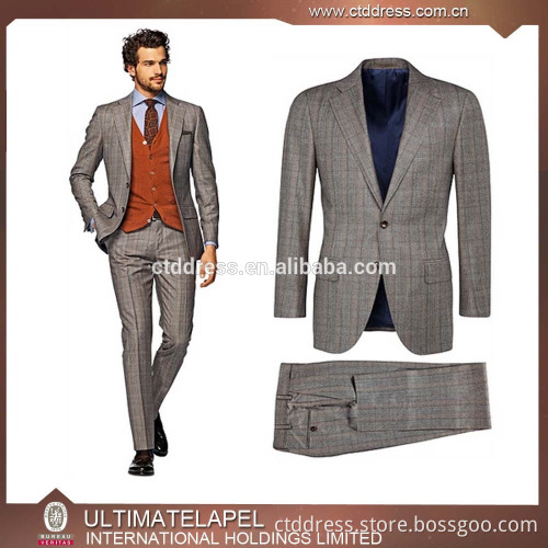 2016 Fashion Design Plaid Custom Made Formal Suit For Party